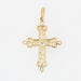 Pendentif Croix or jaune motifs floraux 58 Facettes 14-330A