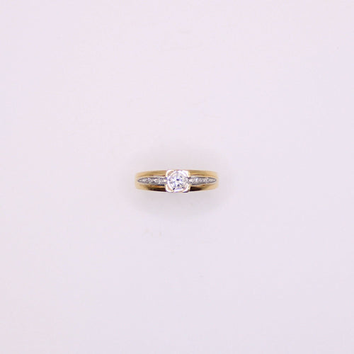 Bague Solitaire diamants or jaune 58 Facettes