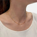 Necklace Gutter necklace in two tones of gold set with diamonds. 58 Facettes 31593