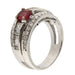 Bague 55.5 Bague en or blanc avec rubis et diamants certifiés IGI 58 Facettes G3477