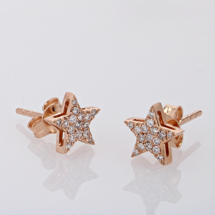 Boucles d'oreilles Boucles d'oreilles étoiles diamants or rose 58 Facettes 23-253B