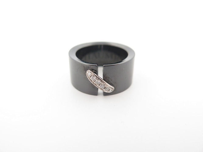 Bague 52 bague CHAUMET liens 081956 t52 ceramique noir or blanc diamants 0.12 ct 58 Facettes 244874