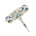 Ring 58 Art Deco ring, diamonds, sapphires and emeralds 58 Facettes 21316-0744