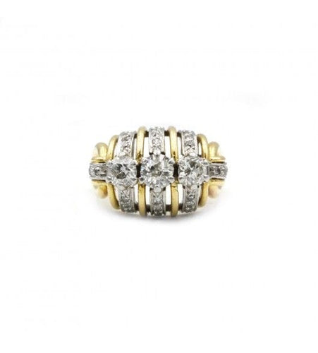 Bague 50 / Jaune / Or 750 et Platine 950 Bague Diamants 58 Facettes 220002SP