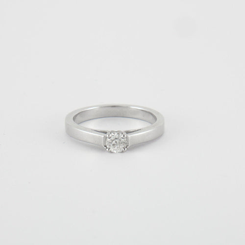 Bague 52 Bague solitaire Or blanc Diamants 0.50ct 58 Facettes