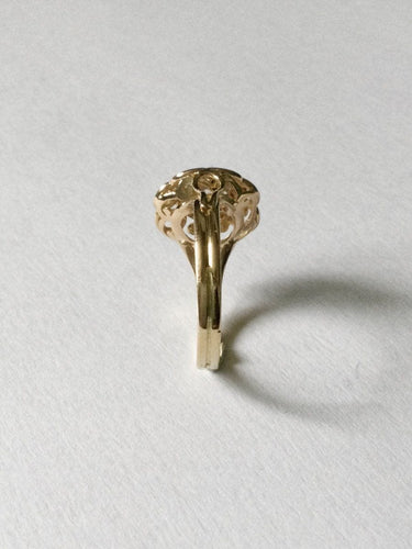 Bague 59 Bague Or Jaune ajourée Diamants 58 Facettes