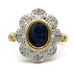 Ring 53 / Yellow and white / 750‰ Gold Marguerite style ring Sapphire And Diamonds 58 Facettes R220016