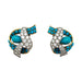 Parure Cartier Paris earrings, turquoise and diamonds. 58 Facettes 30646/30347