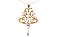 Pendant Art Nouveau pendant opal, fine pearls, emeralds and rubies 58 Facettes 25545