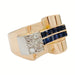 Ring 49 Tank ring in pink gold, platinum, sapphires, diamonds. 58 Facettes 32016