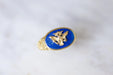 Bague Chevalière maçonnique aigle Russe à deux têtes en or et lapis-lazuli 58 Facettes
