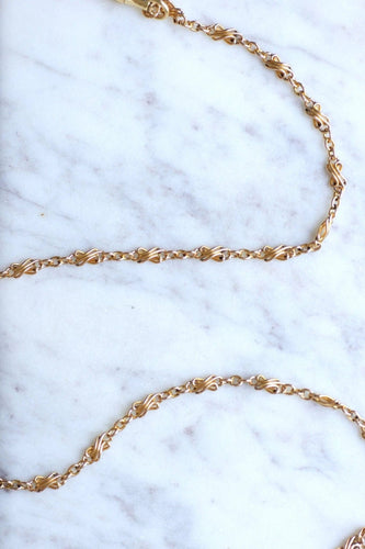 Collier Chaîne de montre ancienne, maille torsadée or rose 58 Facettes