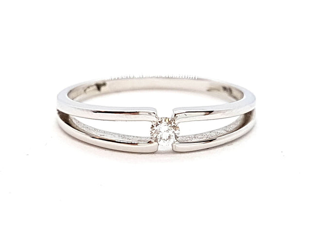 Bague 56 Bague Solitaire Or blanc Diamant 58 Facettes 06312CD