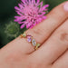 Ring Yellow gold aquamarine amethyst and citrine ring 58 Facettes 20623
