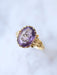 Ring Victorian ring intaglio amethyst flower and diamonds on gold 58 Facettes