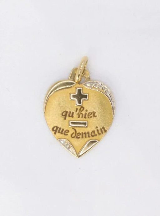 Pendentif AUGIS - Médaille Amour "La sentimentale" 2 Ors 58 Facettes J245