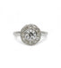 Ring 53 / White/Grey / 750‰ Gold Surrounded diamond ring 58 Facettes 220114R