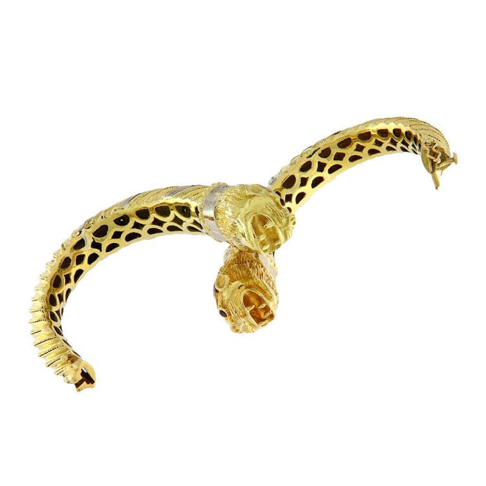 Bracelet Bracelet rigide en or jaune avec diamants et rubis 58 Facettes G3445