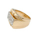 Ring Tank ring in pink gold, platinum, diamonds. 58 Facettes