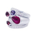 Ring 51 Fred ring, "Princess K", white gold, colored stones. 58 Facettes 32396