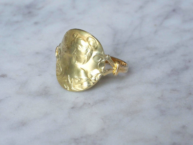 Bague Grande bague plaque femme Art Nouveau 58 Facettes