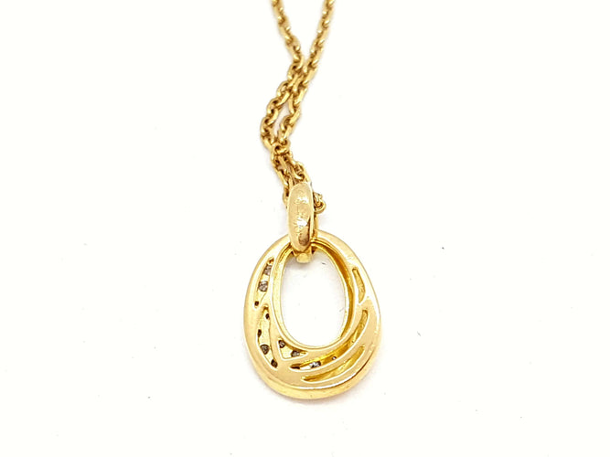 Collier Collier Chaîne + pendentif Or jaune Diamant 58 Facettes 05792CD