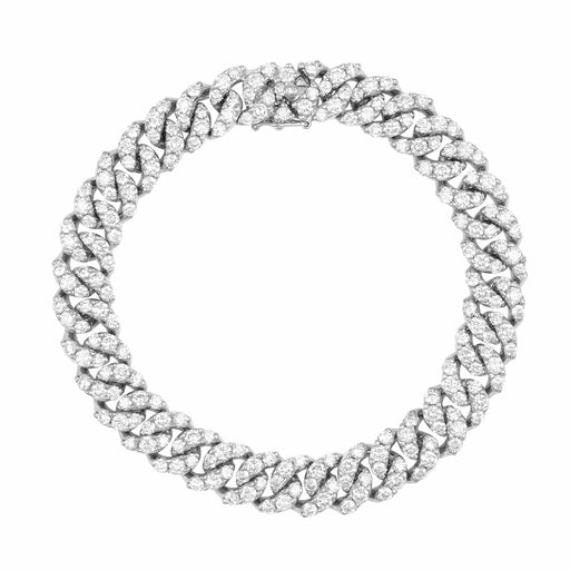 Bracelet Gourmette Or Gris et Diamants 58 Facettes 62100120