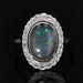 Bague 59 Bague opale noire et diamants ancienne 58 Facettes 22-226