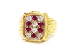 Ring 51 Yellow Gold Diamond and Ruby Ring 58 Facettes 588122CN