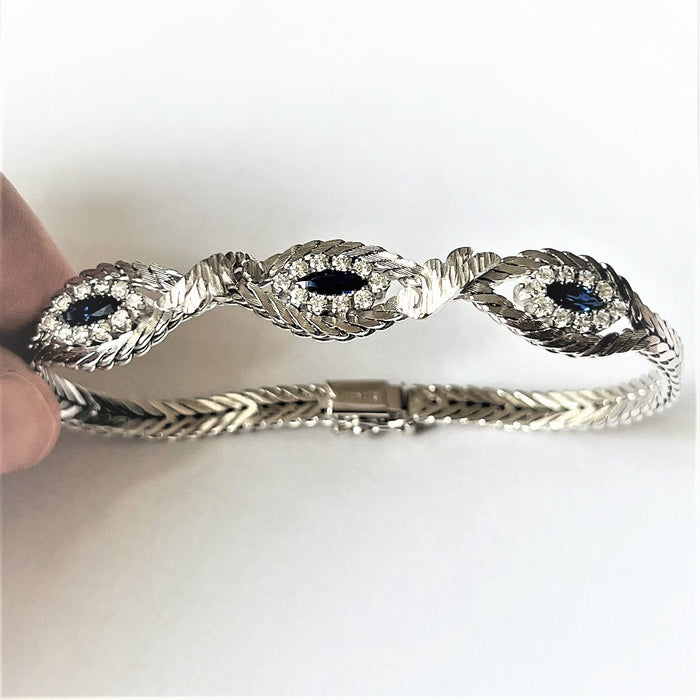 Bracelet Bracelet Saphirs Diamants Or blanc 58 Facettes 20400000677