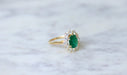 Ring Emerald daisy ring 2,00 Cts and diamonds 58 Facettes