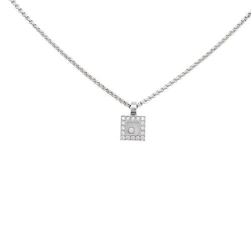 Collier Collier Chopard "Happy Diamonds" en or blanc et diamants. 58 Facettes 31164