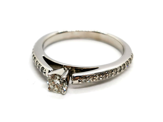 Bague 53 Bague Solitaire Or blanc Diamant 58 Facettes 1161915CN