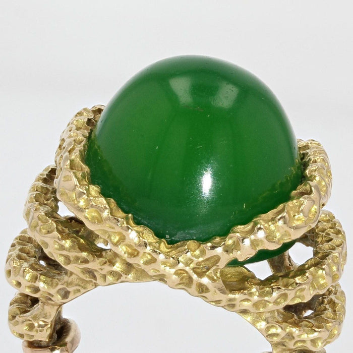 Bague 45 Bague Chrysoprase et or ciselé 58 Facettes DV2103-45