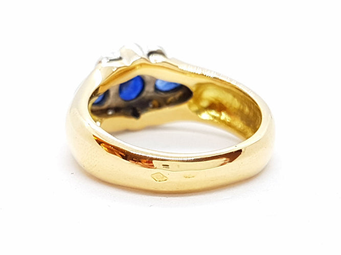 Bague 56 Bague Or jaune Saphir 58 Facettes 00696CN