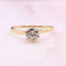 Solitaire ring yellow gold 6 diamond claws 58 Facettes