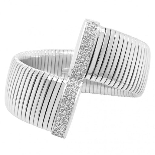 Bracelet Bracelet Manchette Carloro Perrota or gris diamants 58 Facettes 62800051