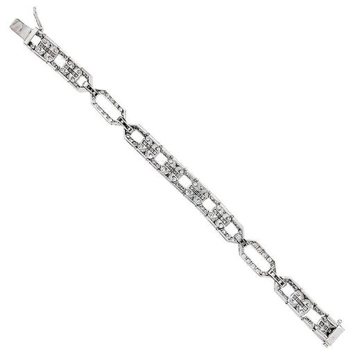 Bracelet Bracelet Art Déco en platine, or blanc et diamants. 58 Facettes 30956