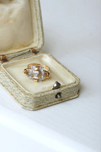 Bague Bague Tank Or rose, Platine et Diamants 58 Facettes