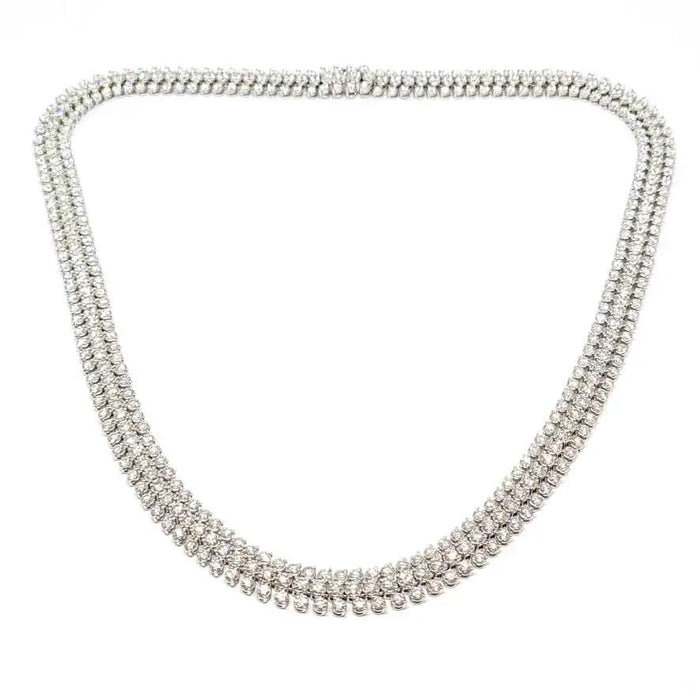 Collier Collier rivière de diamants or blanc 58 Facettes