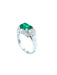 Ring Art-Deco ring in platinum, certified emerald and diamonds 58 Facettes