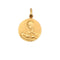 Pendentif Médaille religieuse ronde Vierge priant su enfant Jésus couché or jaune 58 Facettes