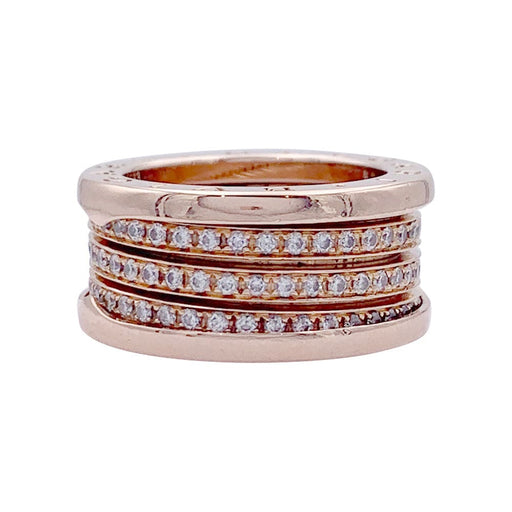 Ring 55 Bulgari ring, “B.Zero1”, pink gold and diamonds. 58 Facettes 32954