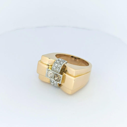 Bague Bague Tank or jaune et diamants 58 Facettes 25625