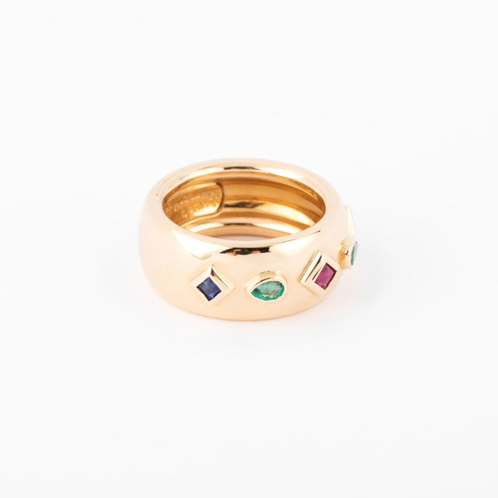 Bague Cartier - Bague "Byzantine" anneau en pierres de couleurs 58 Facettes 0