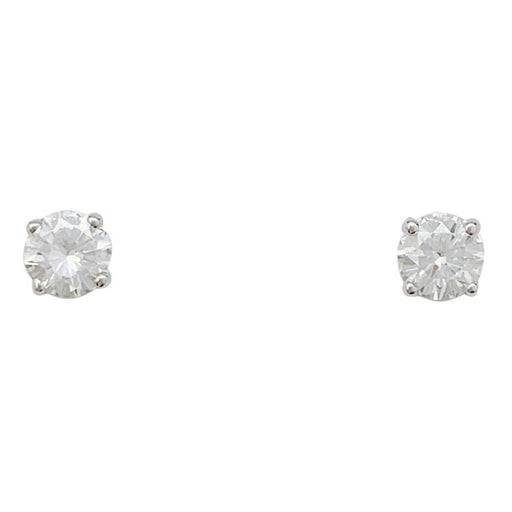 Boucles d'oreilles Puces d'oreilles en or blanc et diamants. 58 Facettes 31702
