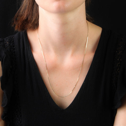 Collier Chaine or jaune maille plate imbriquée 58 Facettes 23-073