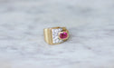 Ring Tank ring pink tourmaline and diamonds 58 Facettes