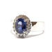 Bague Bague saphir entourage diamants or blanc 58 Facettes