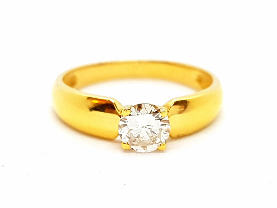 Bague 55 Bague Solitaire Or jaune Diamant 58 Facettes 06362CD